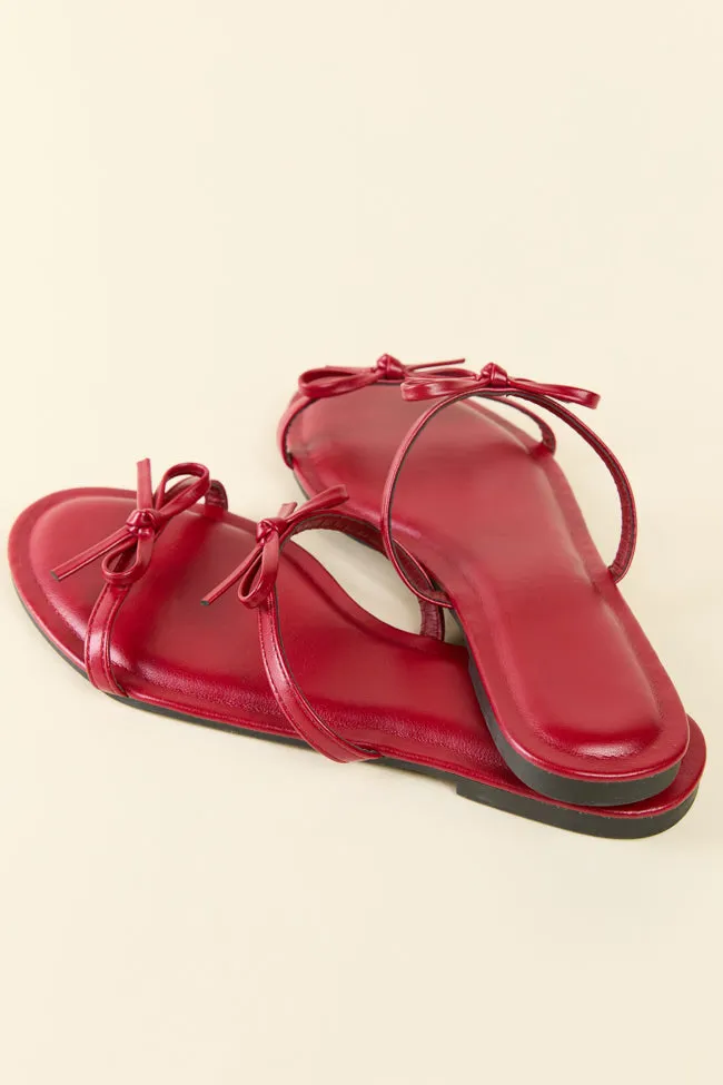 Ellis Red Double Band Bow Sandals sold by Pink Lily product image thumbnail 4