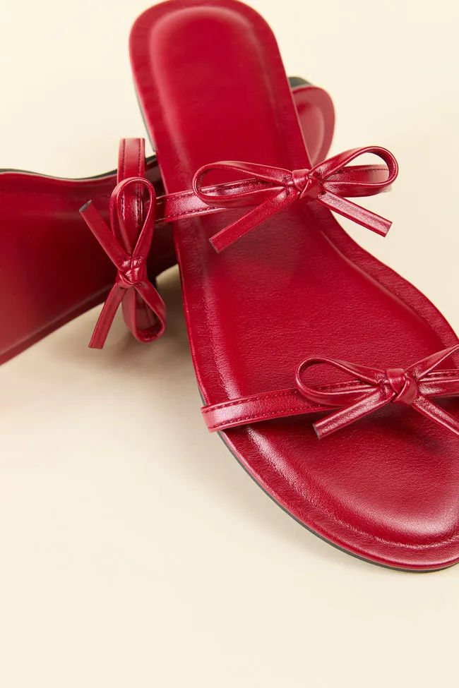Ellis Red Double Band Bow Sandals sold by Pink Lily product image thumbnail 2