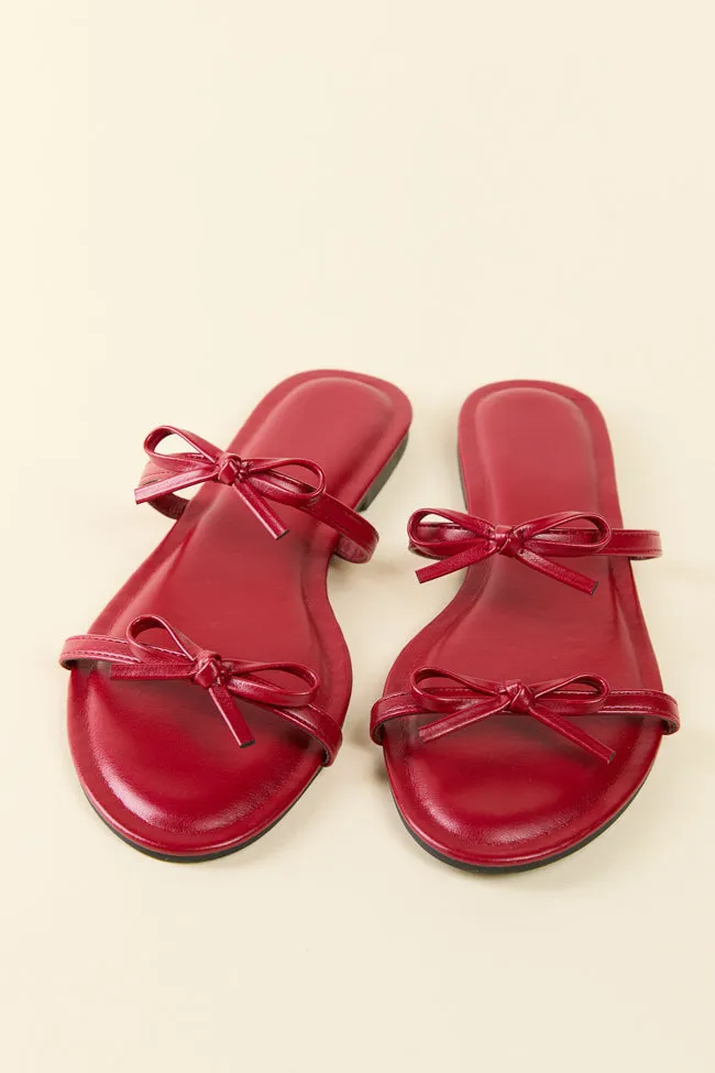 Ellis Red Double Band Bow Sandals sold by Pink Lily product image thumbnail 5
