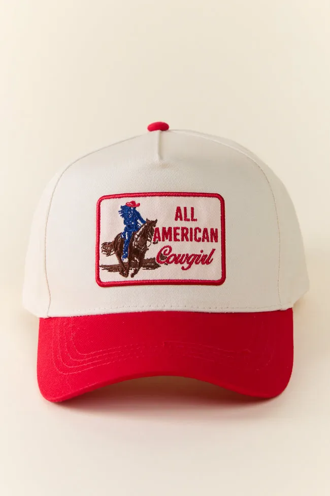 All American Cowgirl Red Trucker Hat SALE sold by Pink Lily