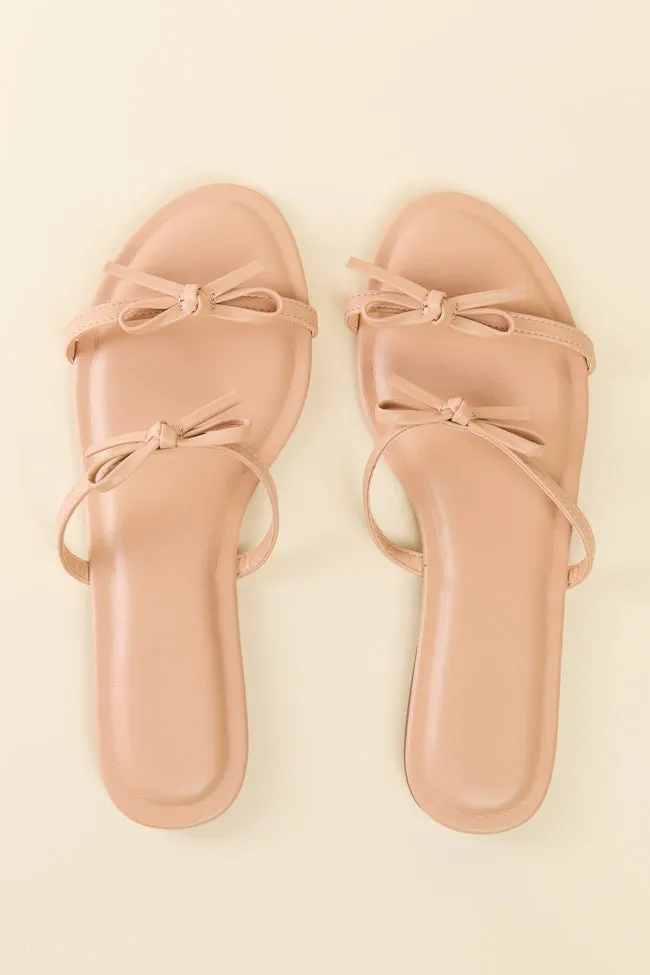 Ellis Nude Double Band Bow Sandals FINAL SALE sold by Pink Lily product image thumbnail 3