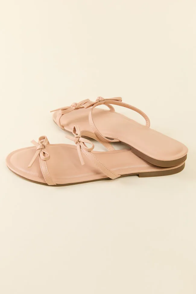 Ellis Nude Double Band Bow Sandals FINAL SALE sold by Pink Lily product image thumbnail 4