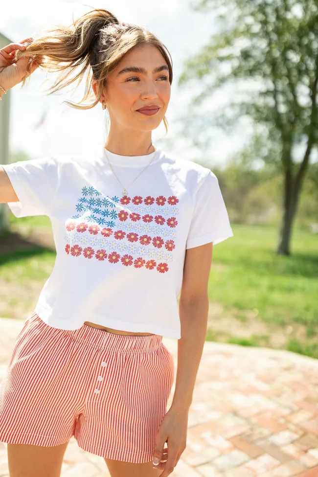 Multi Floral Flag White Boxy Graphic Tee SALE sold by Pink Lily product image thumbnail 4