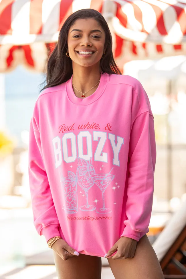 Red, White, & Boozy Pink Graphic Sweatshirt sold by Pink Lily product image thumbnail 3
