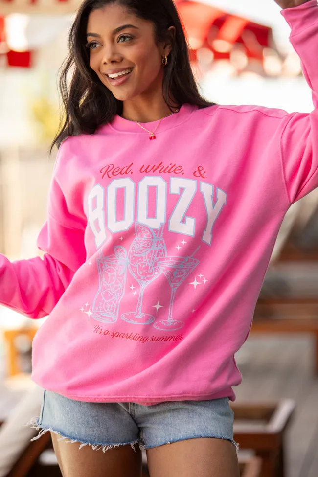 Red, White, & Boozy Pink Graphic Sweatshirt sold by Pink Lily