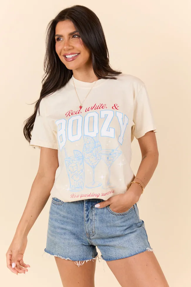 Red, White, & Boozy Ivory Graphic Tee sold by Pink Lily