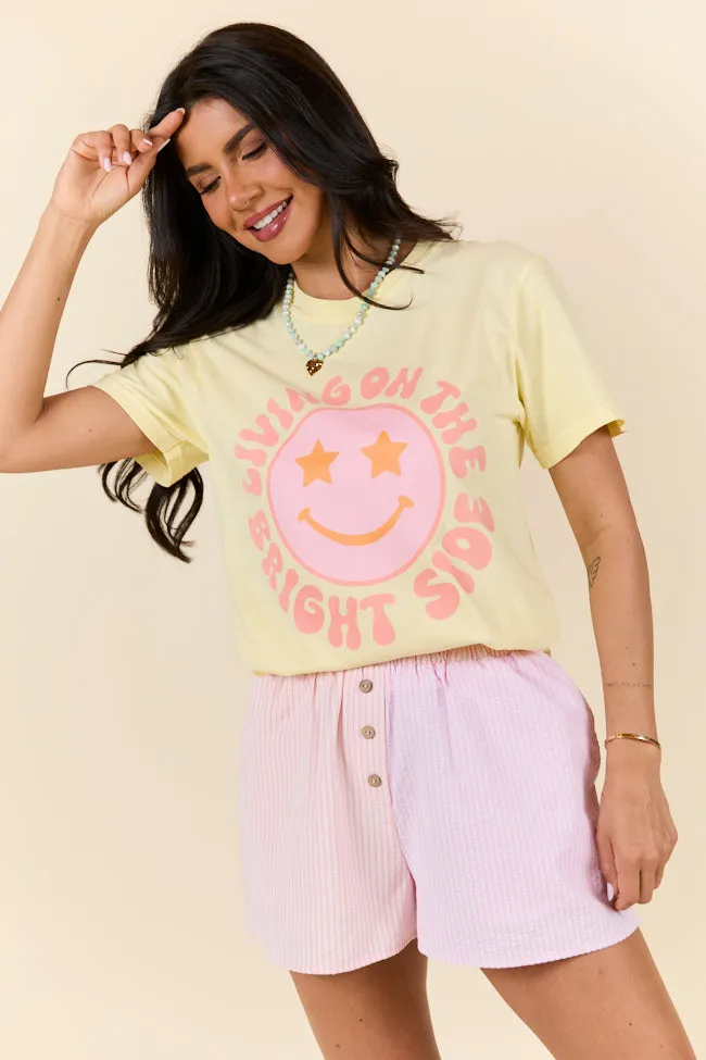 Living On The Bright Side Yellow Graphic Tee sold by Pink Lily