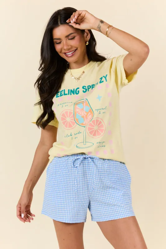 Feeling Spritzy Yellow Graphic Tee sold by Pink Lily