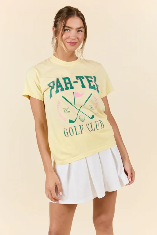 Par-Tee Golf Club Yellow Graphic Tee sold by Pink Lily