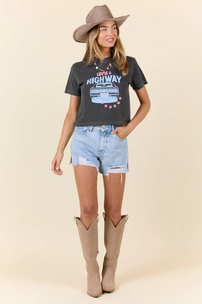 Life Is A Highway Grey Boxy Graphic Tee sold by Pink Lily product image thumbnail 2