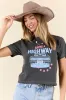 Life Is A Highway Grey Boxy Graphic Tee sold by Pink Lily