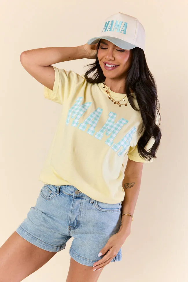 Mama Gingham Yellow Graphic Tee sold by Pink Lily