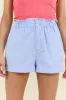 Chill Days Ice Blue Ruffle Waist Denim Shorts FINAL SALE sold by Pink Lily