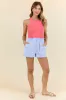Chill Days Ice Blue Ruffle Waist Denim Shorts FINAL SALE sold by Pink Lily