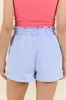 Chill Days Ice Blue Ruffle Waist Denim Shorts FINAL SALE sold by Pink Lily