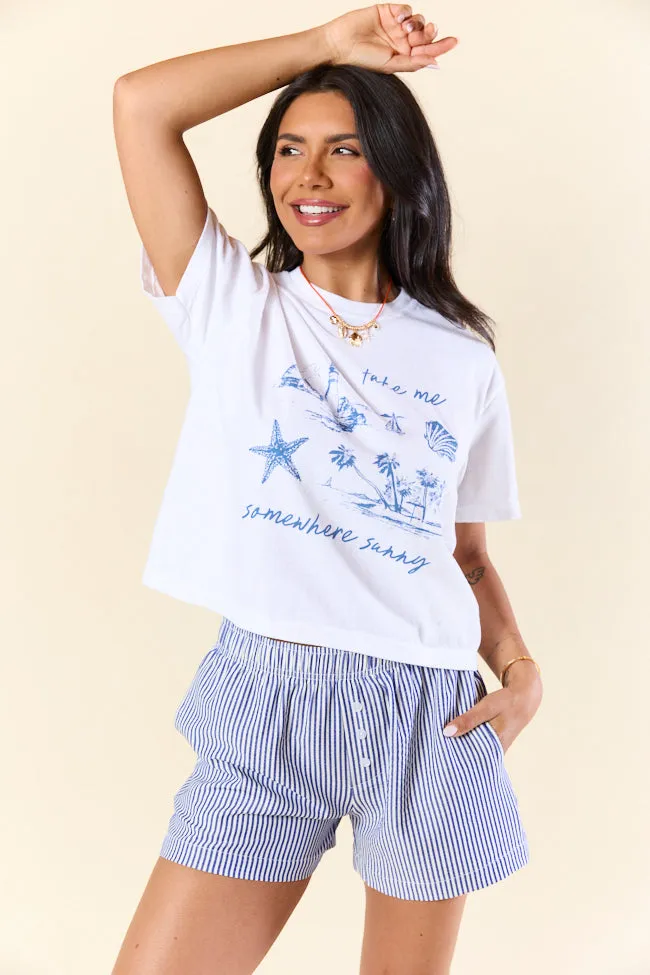 Take Me Somewhere Sunny White Boxy Graphic Tee SALE sold by Pink Lily product image thumbnail 2