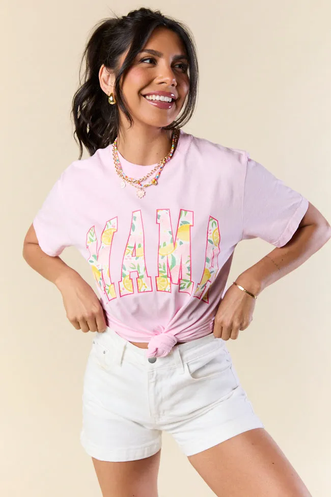 Mama Lemons Print Light Pink Graphic Tee sold by Pink Lily