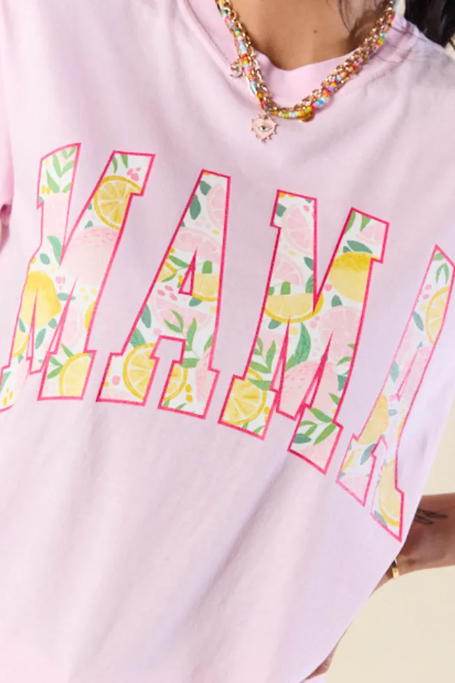 Mama Lemons Print Light Pink Graphic Tee sold by Pink Lily product image thumbnail 2