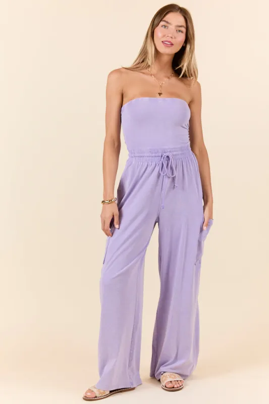 Kind Energy Purple Strapless Knit Jumpsuit FINAL SALE made by HYFVE