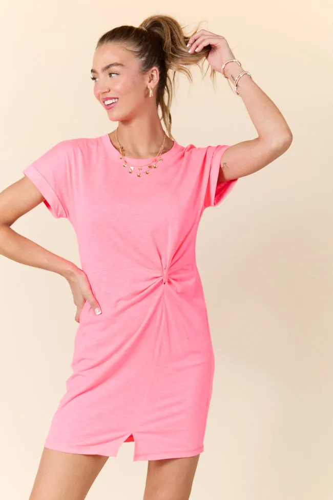 Knot My Type Coral T-Shirt Dress FINAL SALE sold by Pink Lily