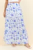 Tuscan Sun Blue Icon Floral Maxi Skirt sold by Pink Lily