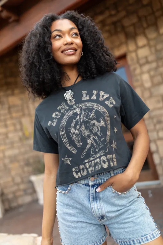 Long Live Cowboys Black Zutter Graphic Tee sold by Pink Lily