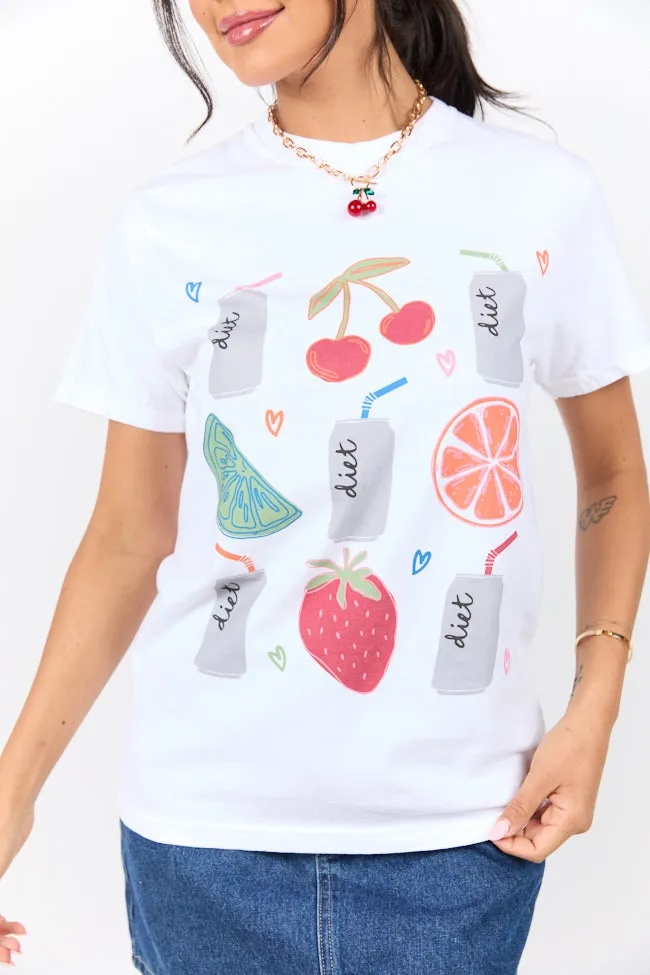 Diet Soda and Fruit White Graphic Tee sold by Pink Lily product image thumbnail 2
