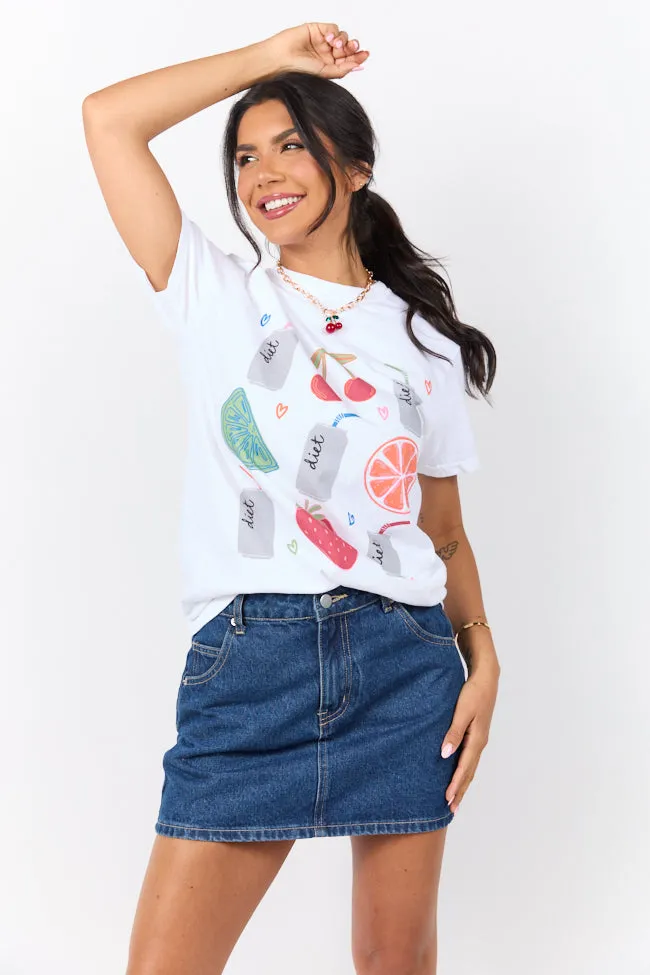 Diet Soda and Fruit White Graphic Tee sold by Pink Lily product image thumbnail 3