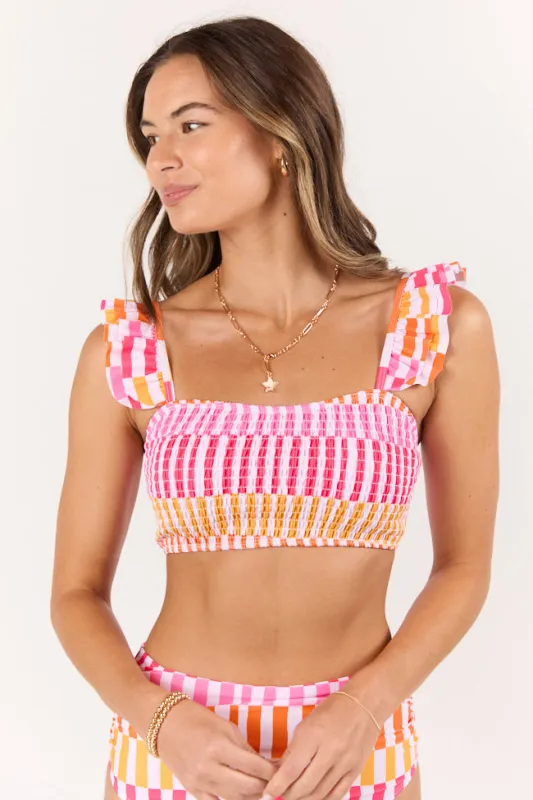 La Siesta Smocked Bikini Top FINAL SALE made by Pink Lily