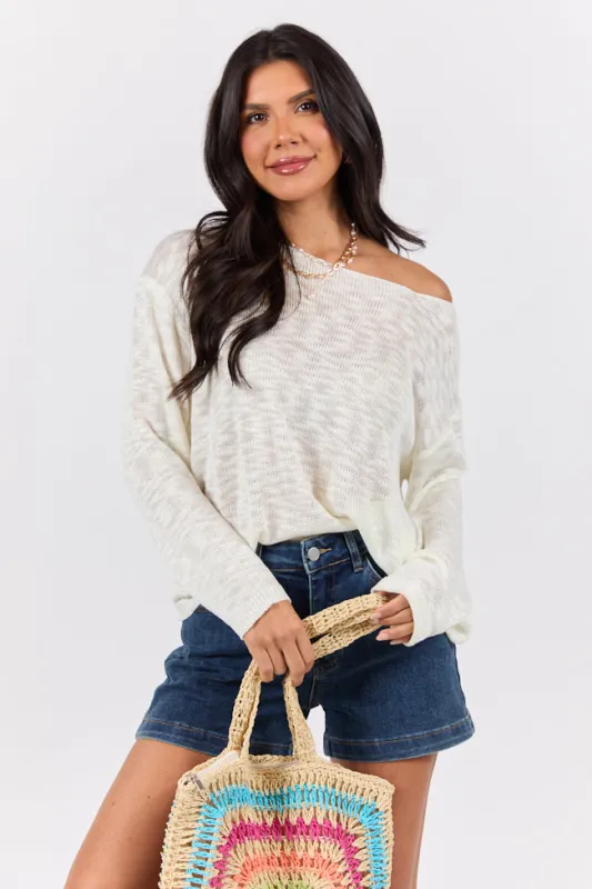 Sunset Key Ivory Sweater FINAL SALE made by Pink Lily