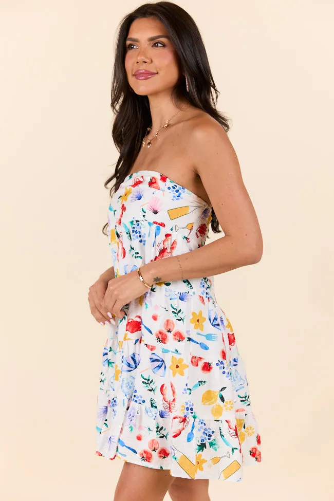 Sweet Thing Summer Girl Dinner Strapless Printed Mini Dress FINAL SALE sold by Pink Lily product image thumbnail 4