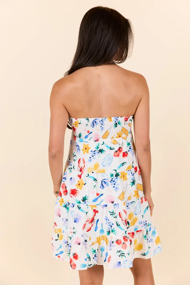 Sweet Thing Summer Girl Dinner Strapless Printed Mini Dress FINAL SALE sold by Pink Lily product image thumbnail 5
