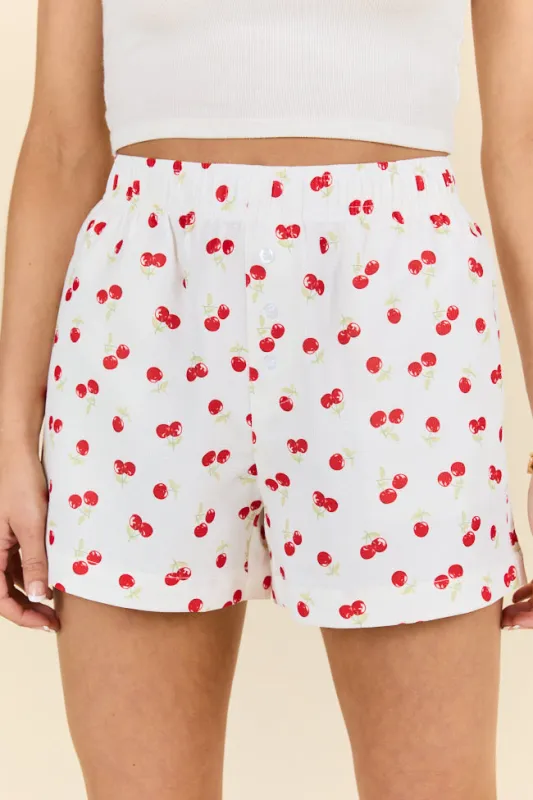 Living My Truth Cherries Boxer Shorts FINAL SALE sold by Pink Lily