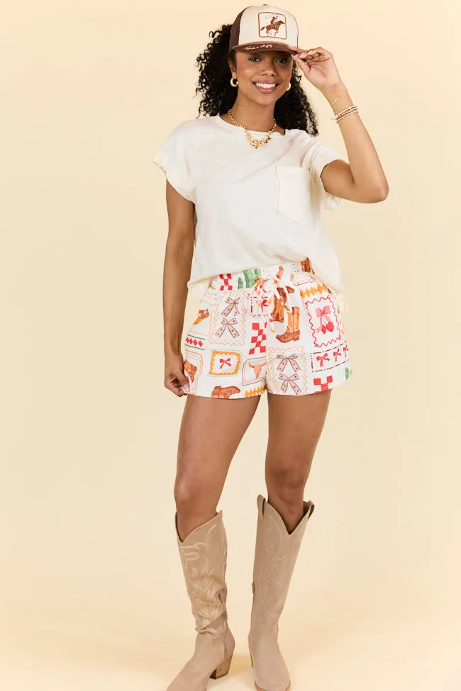 Rodeo Threads Western Print Shorts FINAL SALE sold by Pink Lily product image thumbnail 4