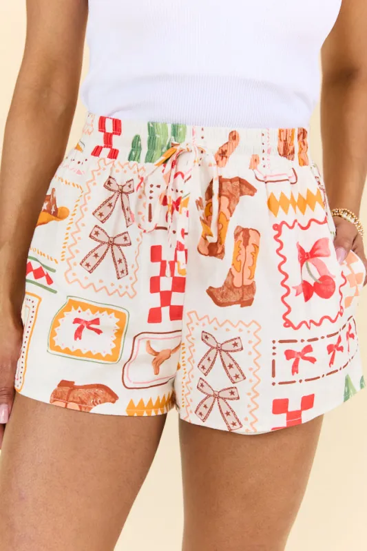 Rodeo Threads Western Print Shorts FINAL SALE sold by Pink Lily