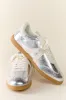 Klaire Metallic Silver Sneakers SALE sold by Pink Lily
