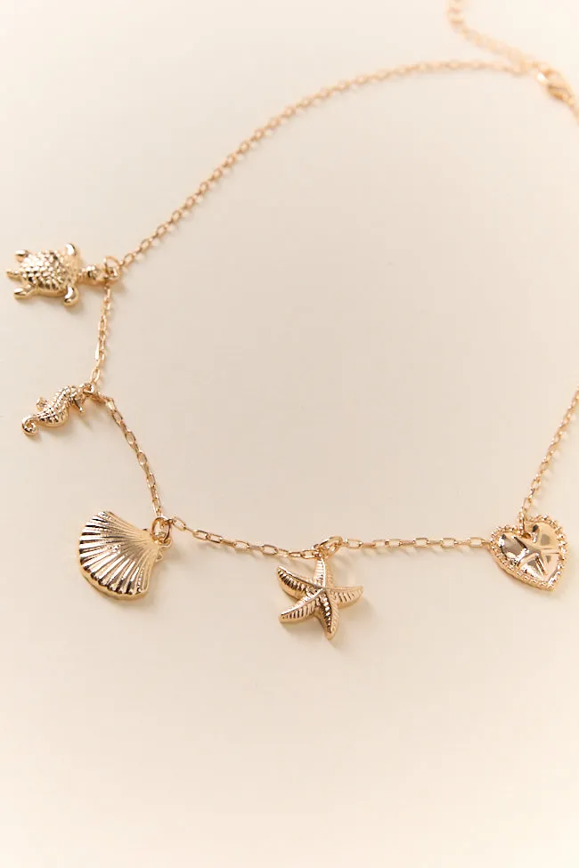 Under The Sea Gold Charm Necklace FINAL SALE sold by Pink Lily product image thumbnail 2