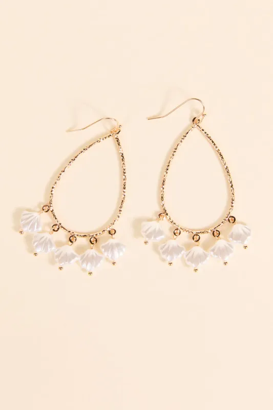 White Shell Teardrop Earrings sold by Pink Lily