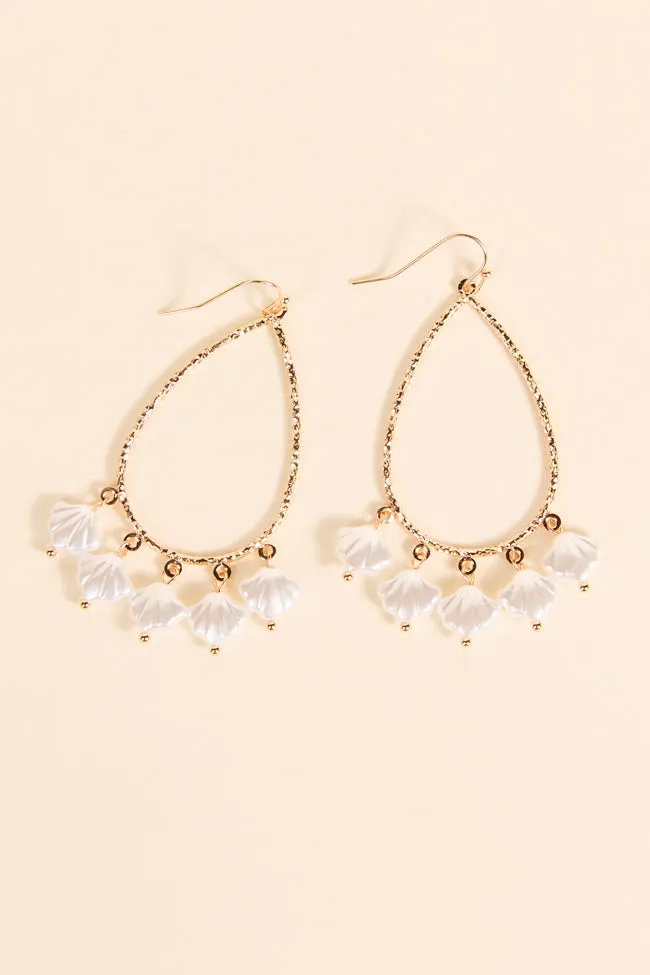 White Shell Teardrop Earrings sold by Pink Lily