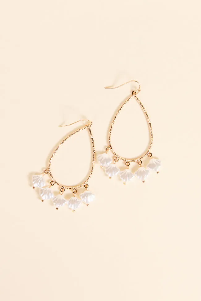 White Shell Teardrop Earrings sold by Pink Lily product image thumbnail 2