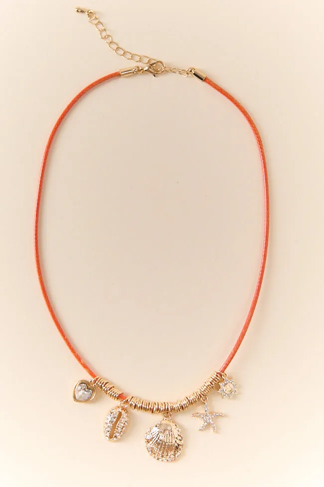 Leather Cord Sealife Orange Charm Necklace sold by Pink Lily product image thumbnail 2