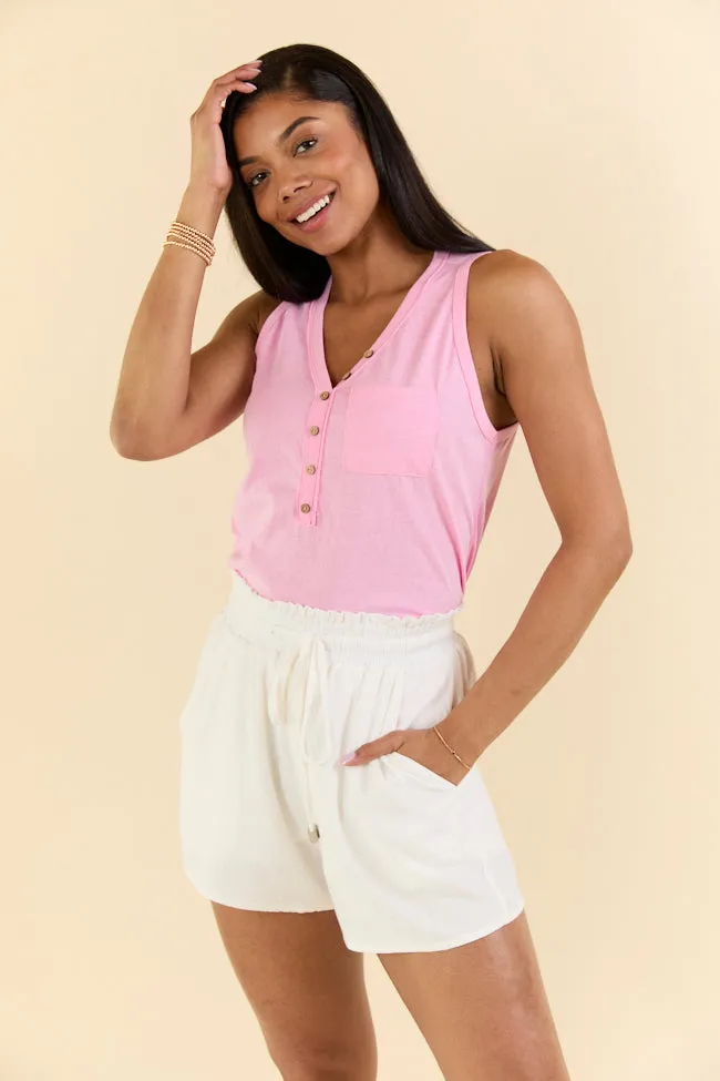 Daily Daze Pink Knit Button Tank Top FINAL SALE sold by Pink Lily
