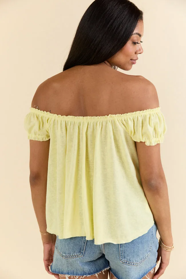 Minimal Essence Yellow Off To Shoulder Knit Top FINAL SALE sold by Pink Lily product image thumbnail 5