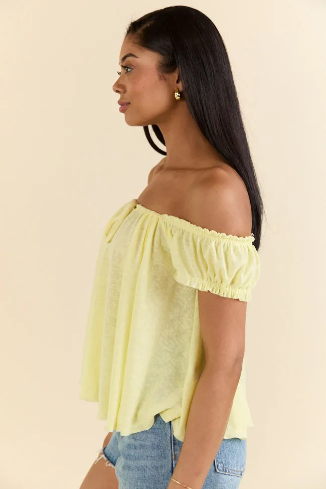 Minimal Essence Yellow Off To Shoulder Knit Top FINAL SALE sold by Pink Lily product image thumbnail 4