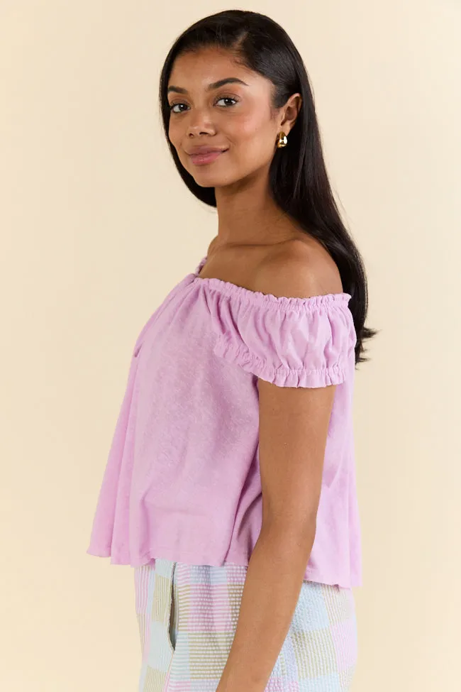 Minimal Essence Purple Off To Shoulder Knit Top FINAL SALE sold by Pink Lily product image thumbnail 3