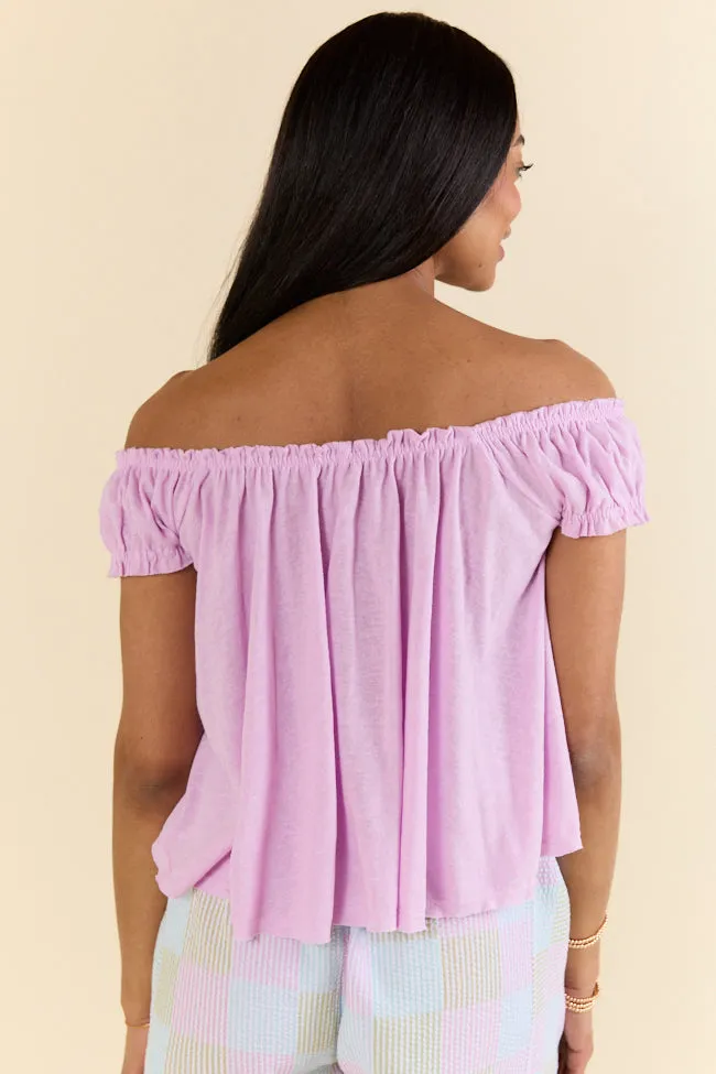 Minimal Essence Purple Off To Shoulder Knit Top FINAL SALE sold by Pink Lily product image thumbnail 4