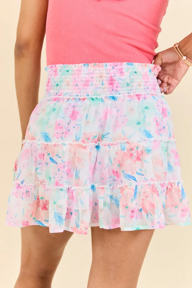Through The Garden Blue, Pink, and Orange Floral Skort FINAL SALE sold by Pink Lily product image thumbnail 5