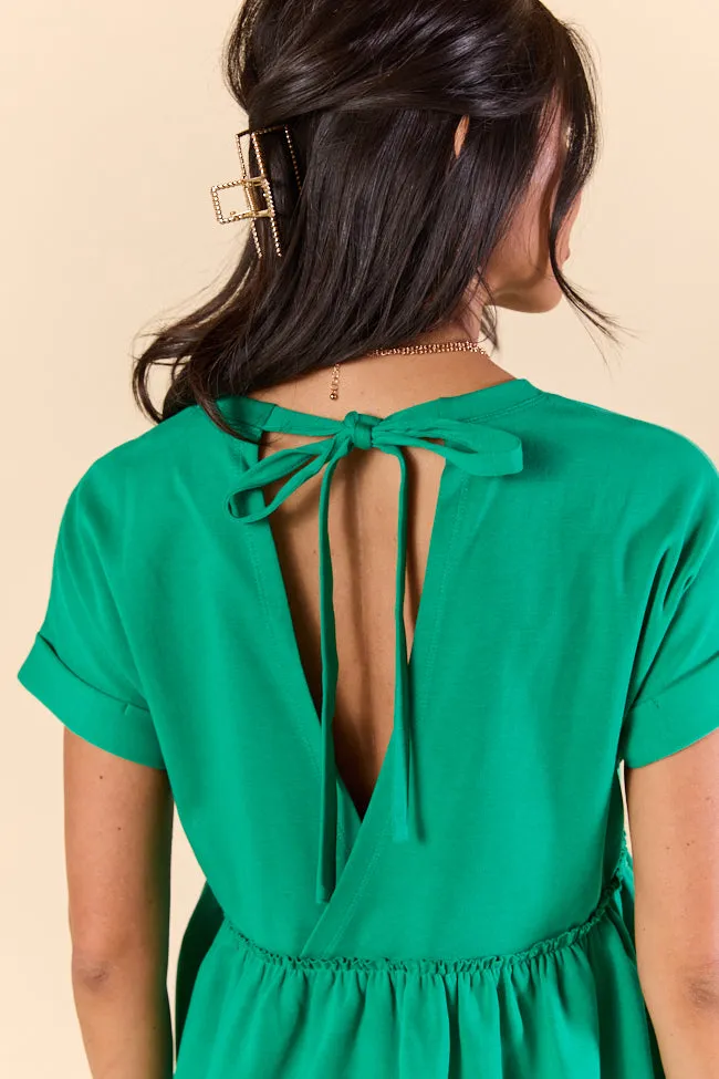 Plainly Green Tie Back Peplum Knit Top FINAL SALE sold by Pink Lily product image thumbnail 5