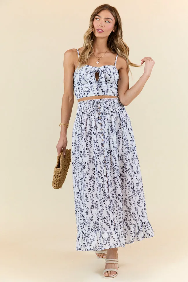 Always Been You Navy Floral Tie Tank Top FINAL SALE sold by Pink Lily