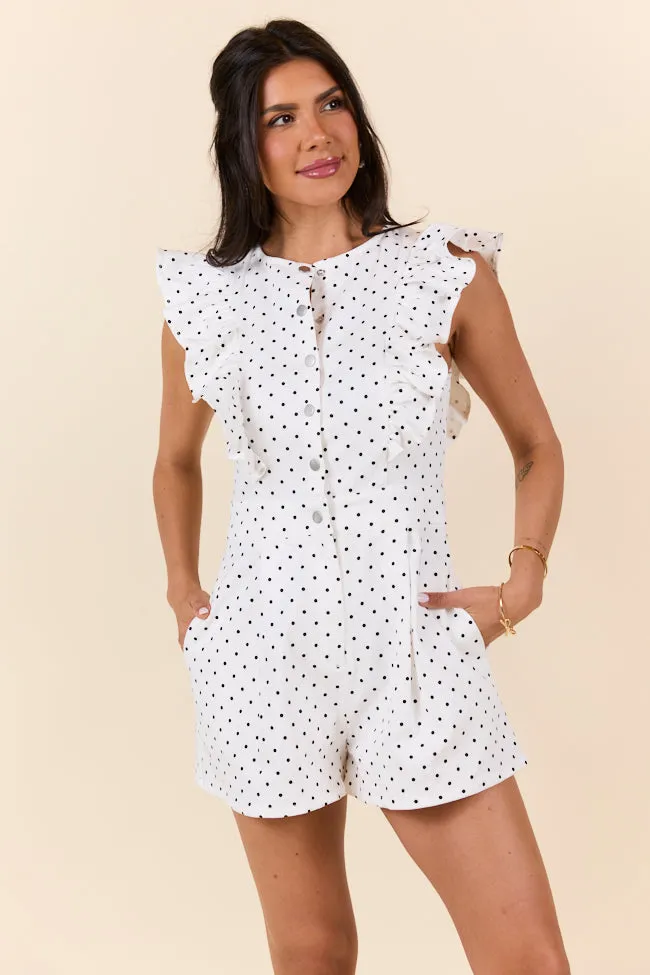 Dot The I Polka Dot Romper FINAL SALE sold by Pink Lily